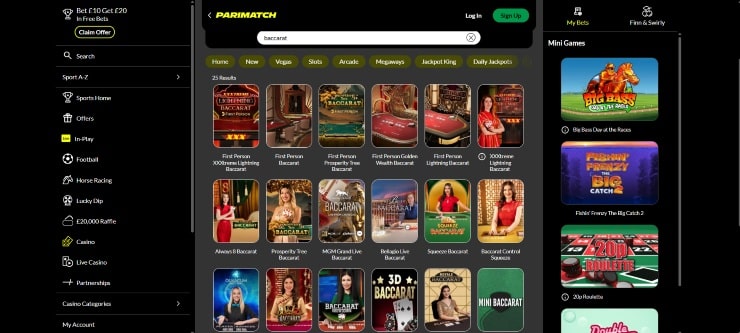 Parimatch - Baccarat Casino