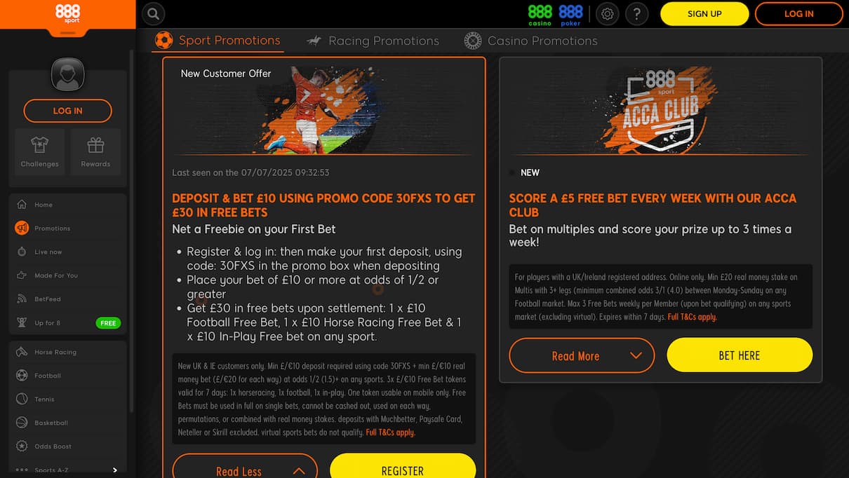 888Sport Welcome Bonus