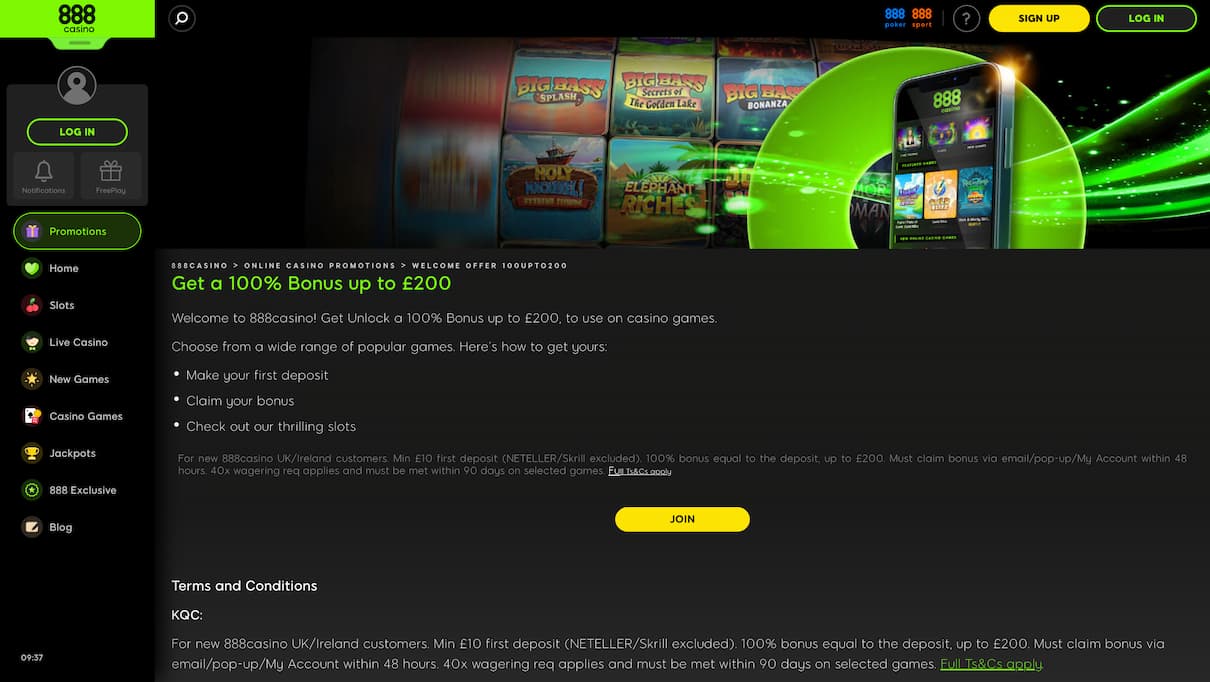 888Casino Welcome Bonus