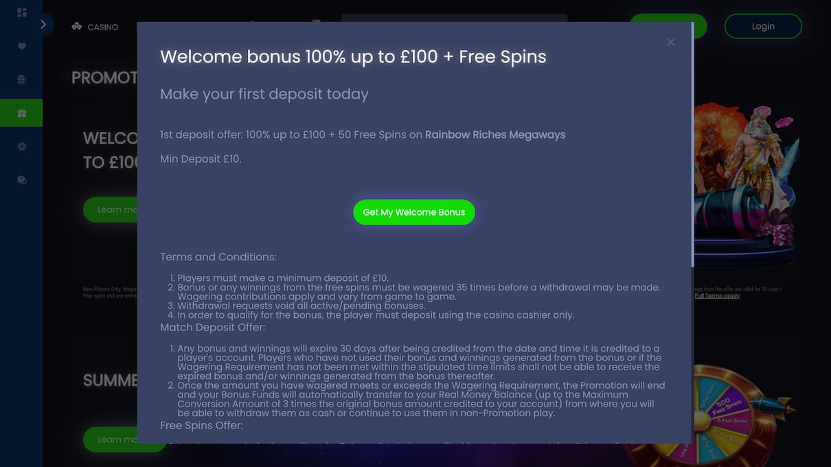 JeffBet Casino Welcome Bonus