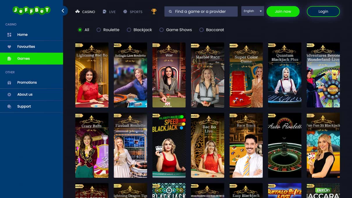JeffBet Live Casino