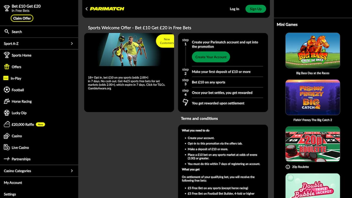 Parimatch Sportsbook Welcome Bonus