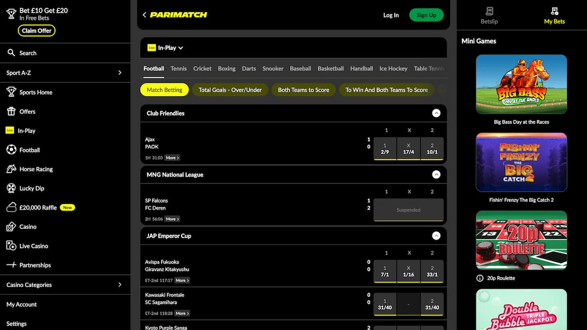 Parimatch Live Betting