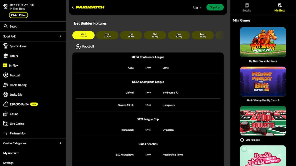 Parimatch Bet Builder