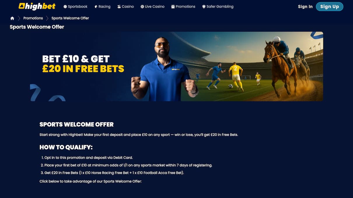 Highbet Sportsbook Welcome Bonus