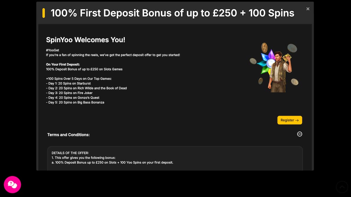 SpinYoo Casino Welcome Bonus