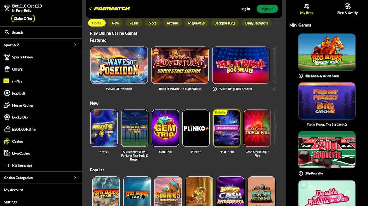 Parimatch No Minimum Deposit Casino