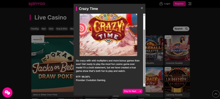 SpinYoo - Crazy Time Casinos