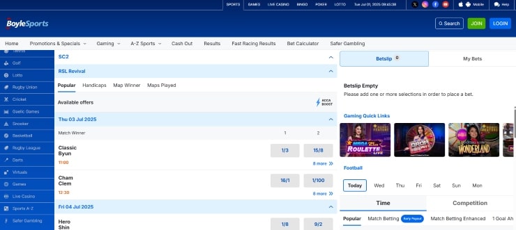 StarCraft 2 Betting Sites BoyleSports