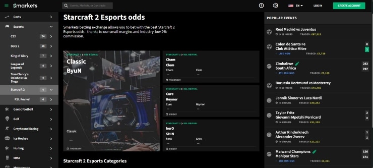 StarCraft 2 Betting Sites Smarkets