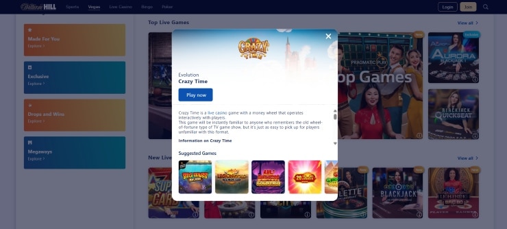 William Hill - Crazy Time Casinos