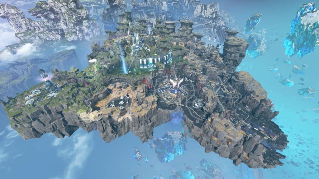 Broken Moon, overhead shot of the Apex Legends map