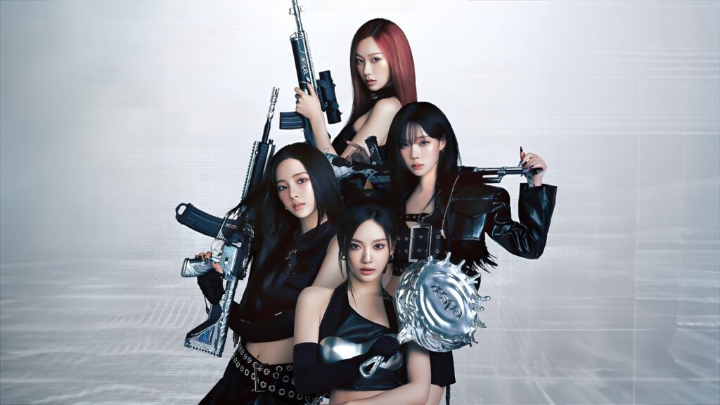 PUBG K-pop collab poster for aespa created by aespawallpapers