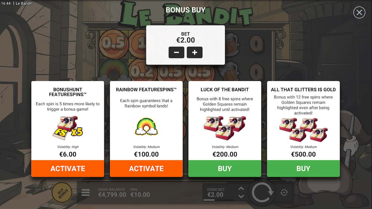 Step 5: Activate the Ante Bet or Buy the Bonus Features (Optional)