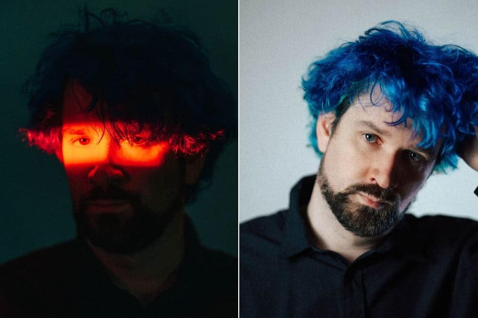 Image shows two pictures of Destiny, who is currently facing severe sexual misconduct allegations. One is dimly lit, the other shows him posing with blue hair.