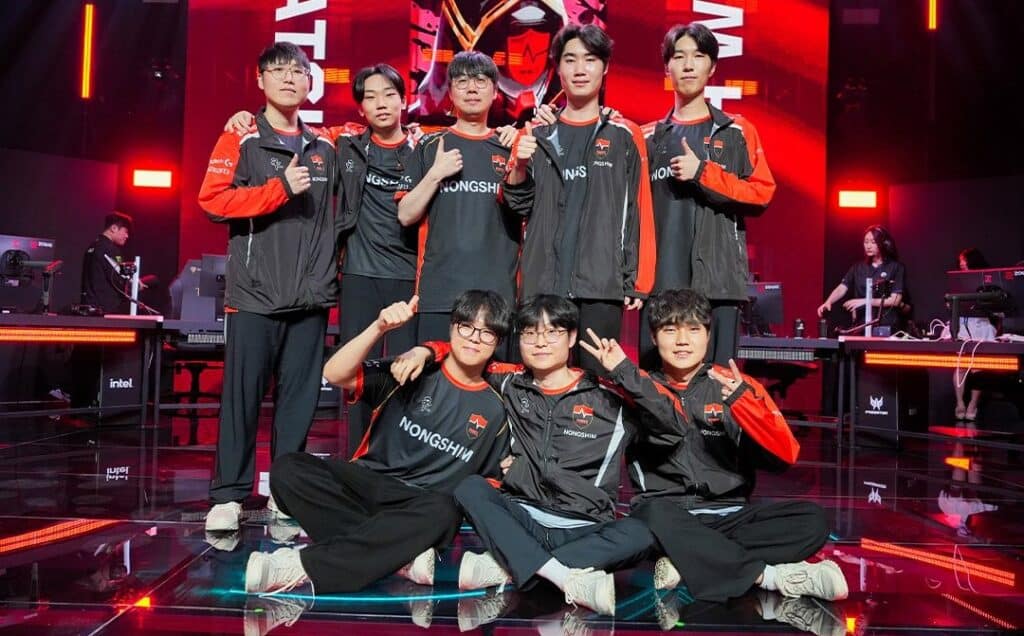 Nongshim RedForce team photo on the VCT Pacific Stage