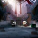 Valorant Mobile Skins bundle trailer leaked screenshot, two dragons, one black and one red, circle one another on a Valorant map