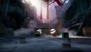 Valorant Mobile Skins bundle trailer leaked screenshot, two dragons, one black and one red, circle one another on a Valorant map