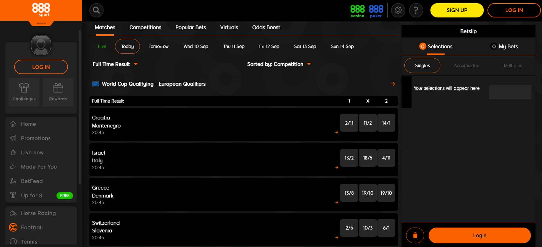 888Sport Football Betting