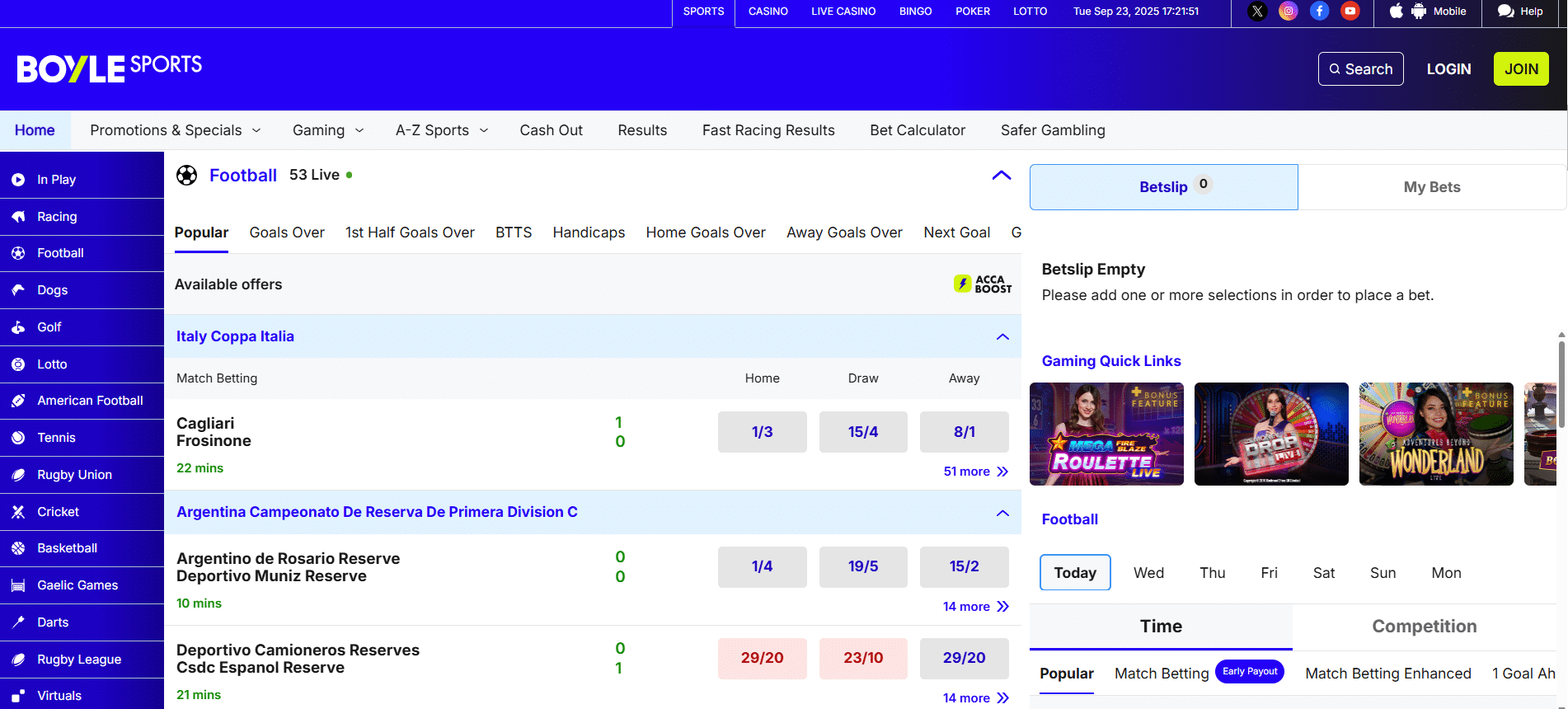 BoyleSports Step 1 Choose Your Bookie