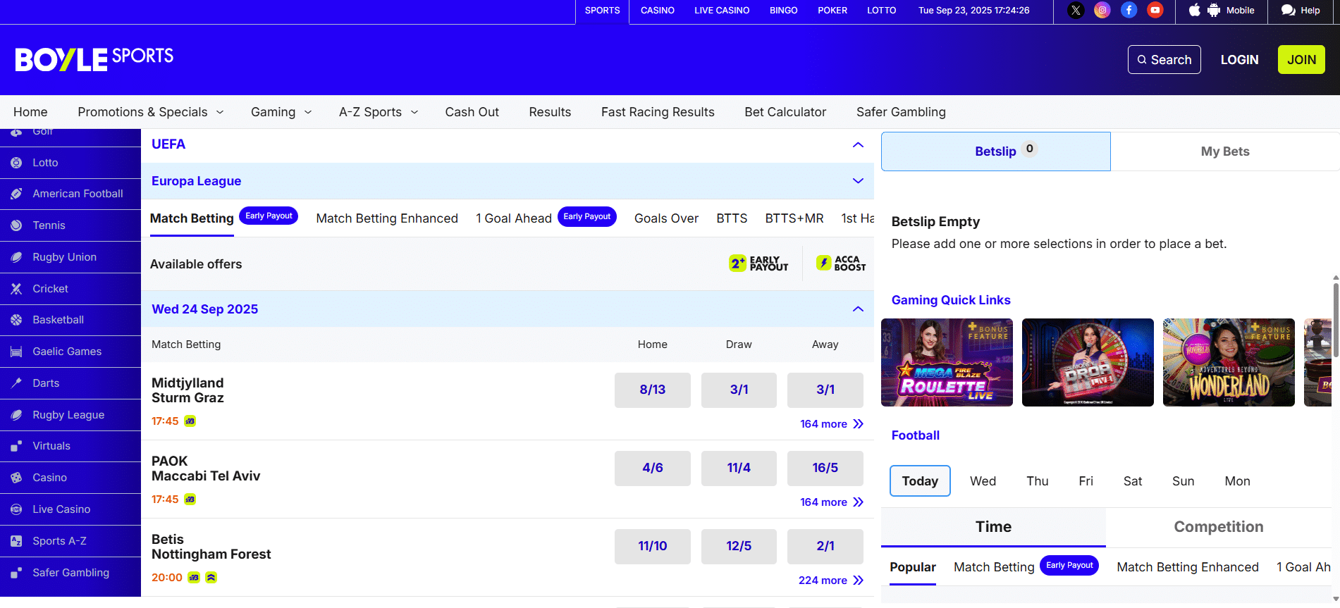BoyleSports Step 4 Choose Your Sport and Event