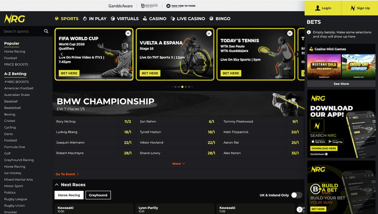 NRG Bet New Betting Site in the UK