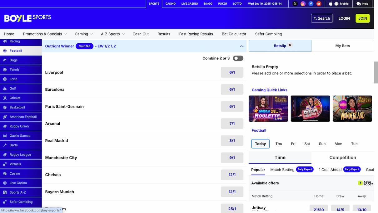 BoyleSports Champions League Betting Site
