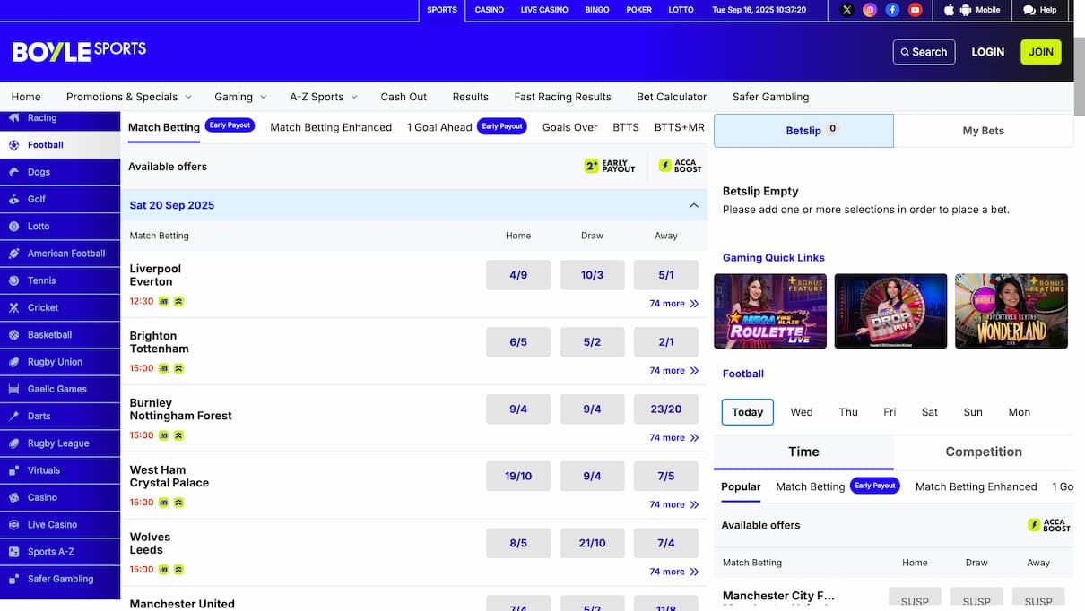 BoyleSports Premier League Betting Site