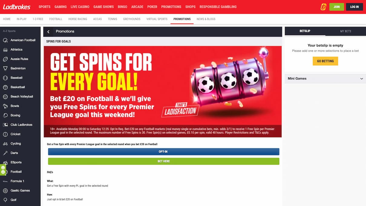 Premier League Offer: Ladbrokes