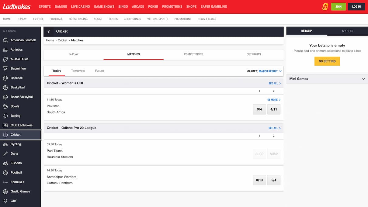 Ladbrokes Best Cricket Betting Site