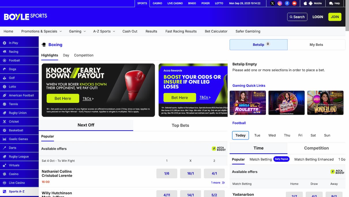 BoyleSports Boxing Betting Site