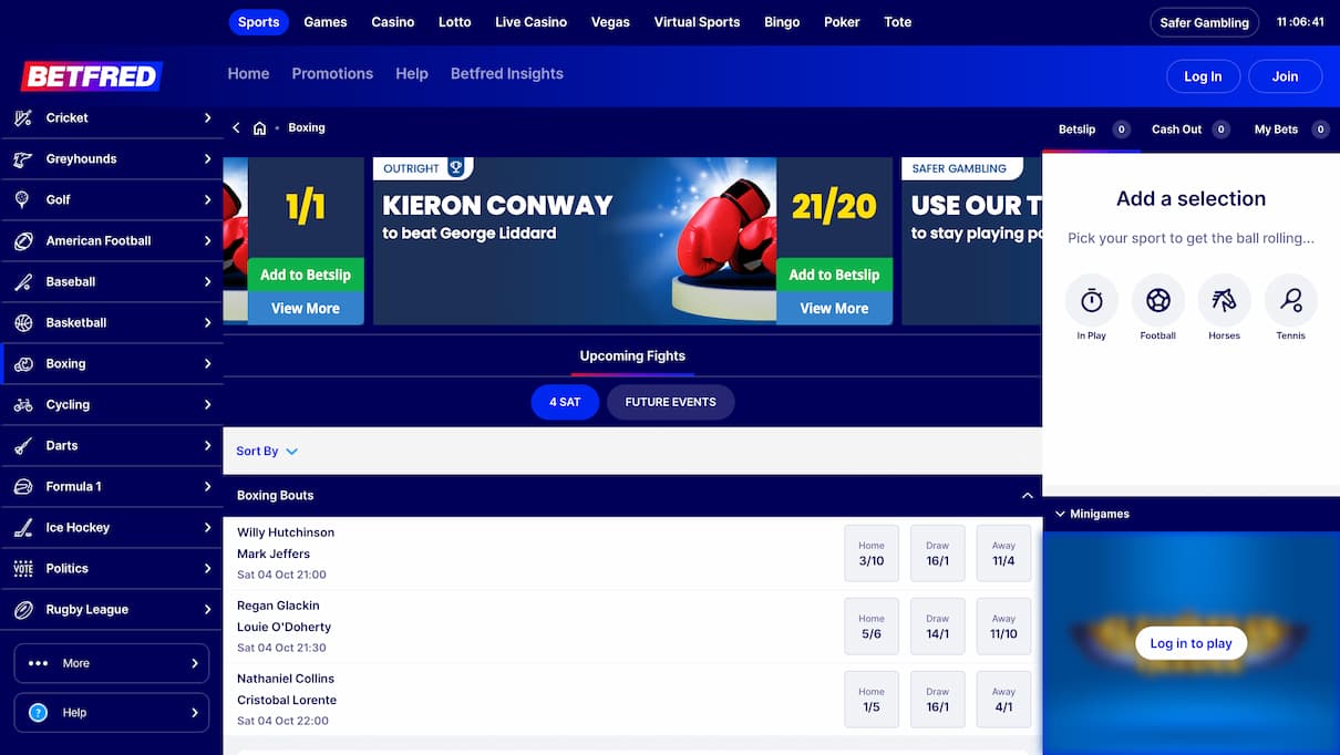 Betfred Boxing Betting Site