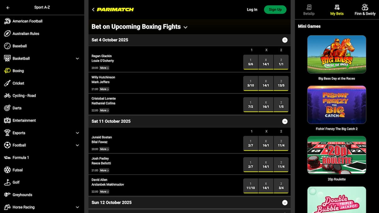 Parimatch Boxing Betting Site