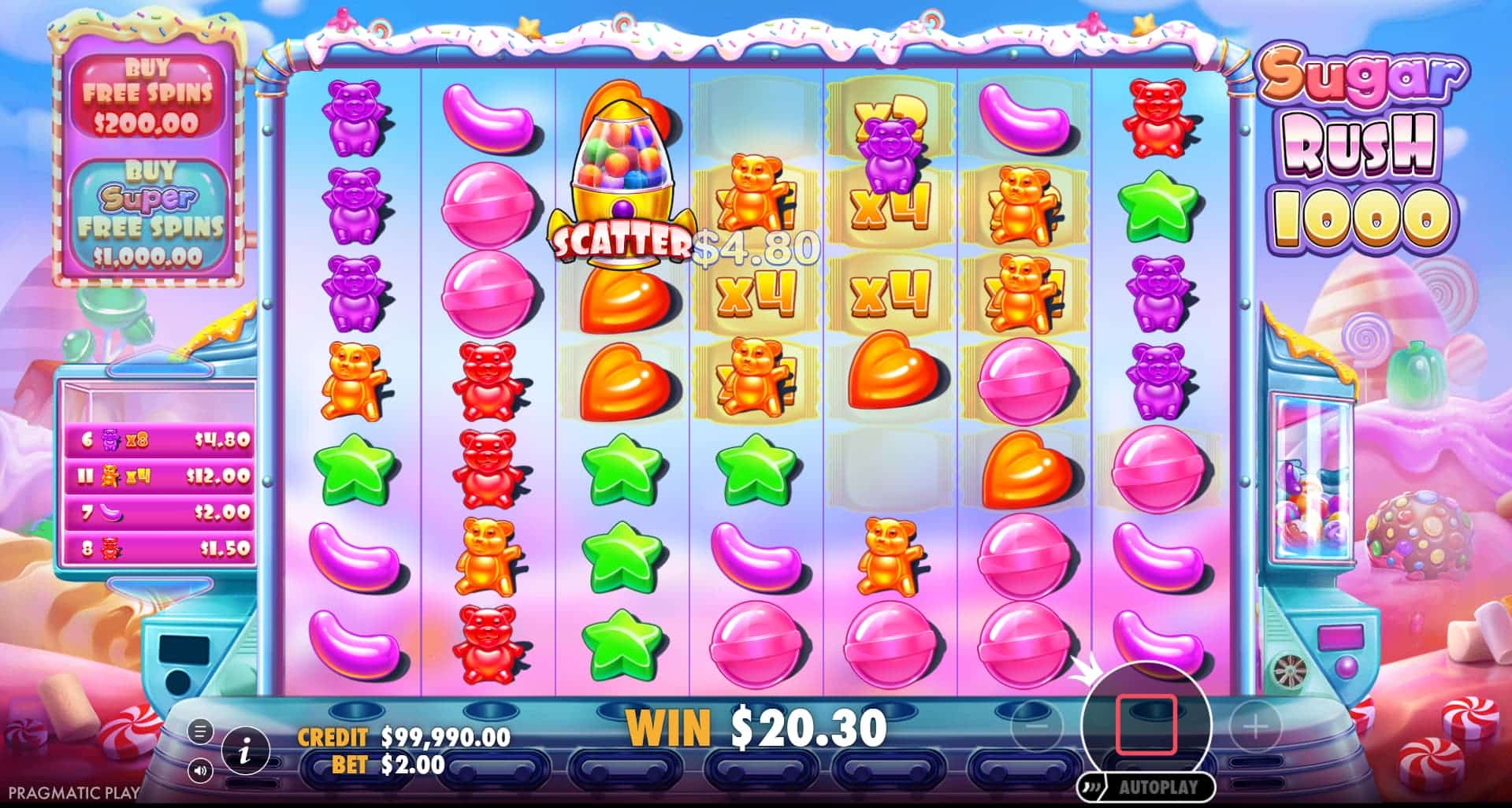 Sugar Rush 1000 Gameplay