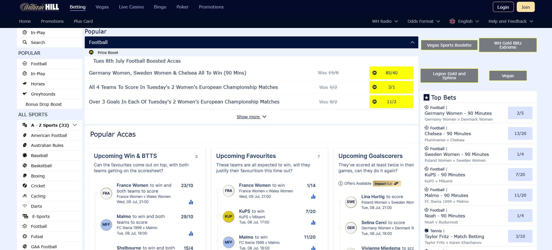 William Hill Football Betting