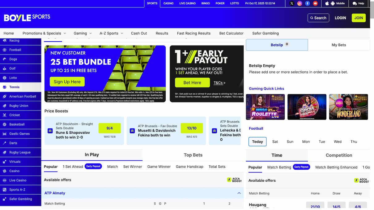 Boylesports tennis betting sites