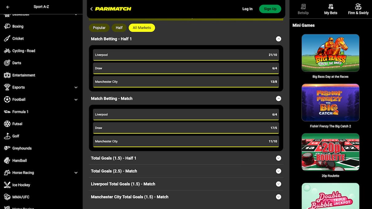 Parimatch FIFA Espots Betting Site