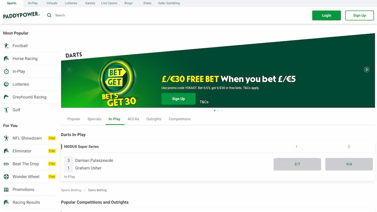 Paddy Power Live Betting Site