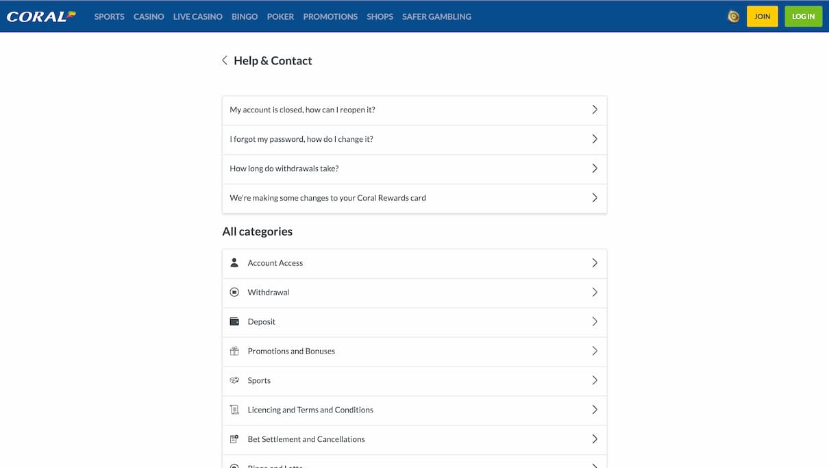 Coral Casino Customer Care Review