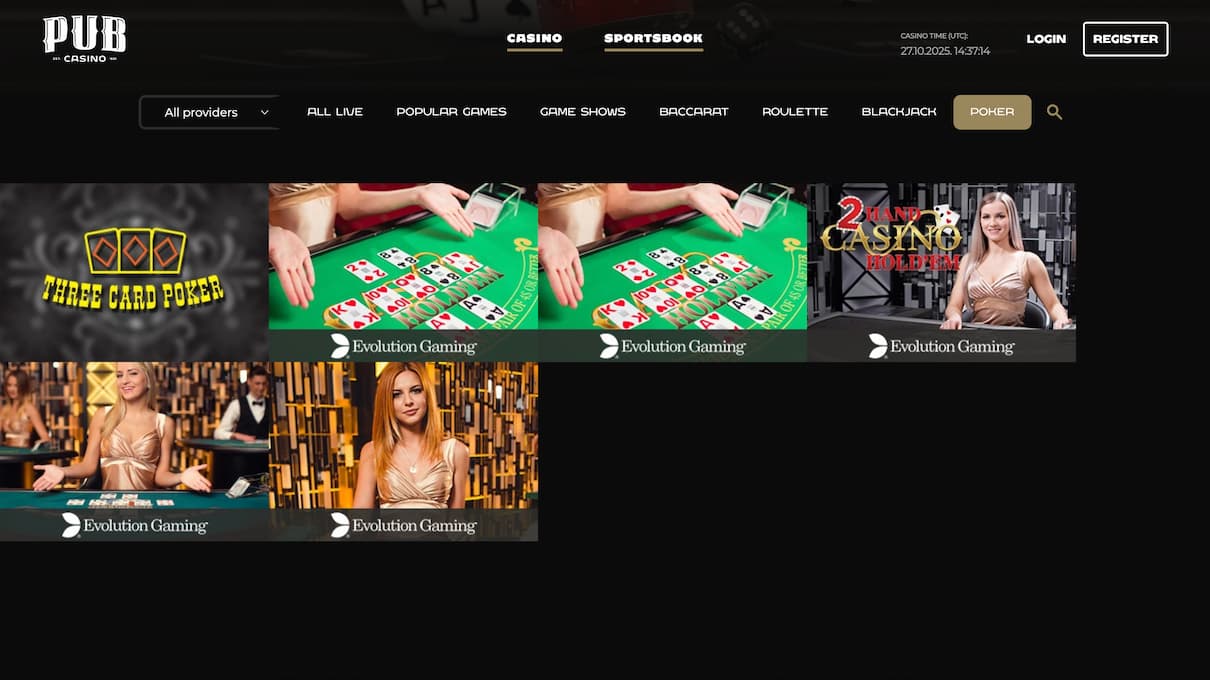 Pub Casino Poker Review