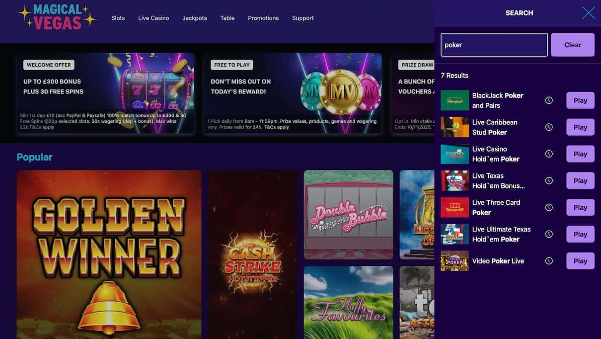 Magical Vegas Poker review