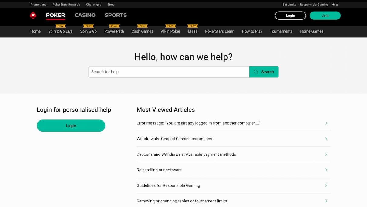 PokerStars Casino Customer Care Review