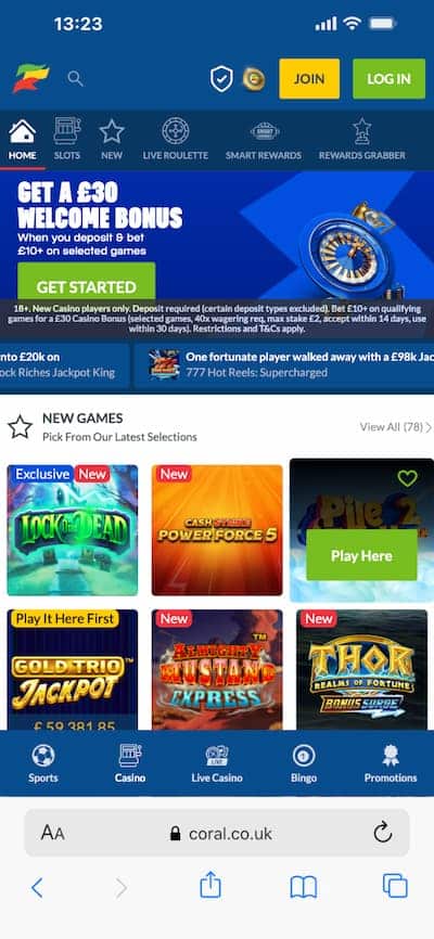 Coral Casino App Review