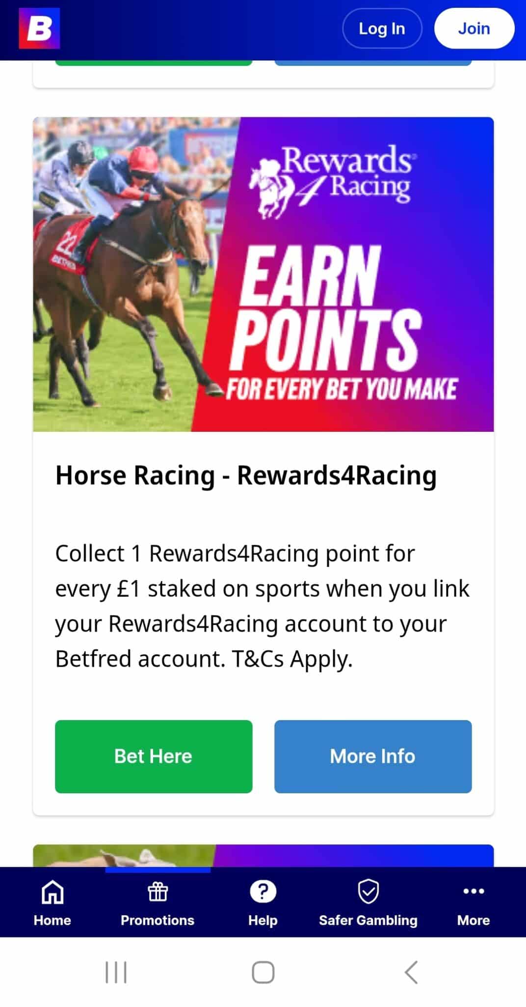 Betfred Racing4Rewards