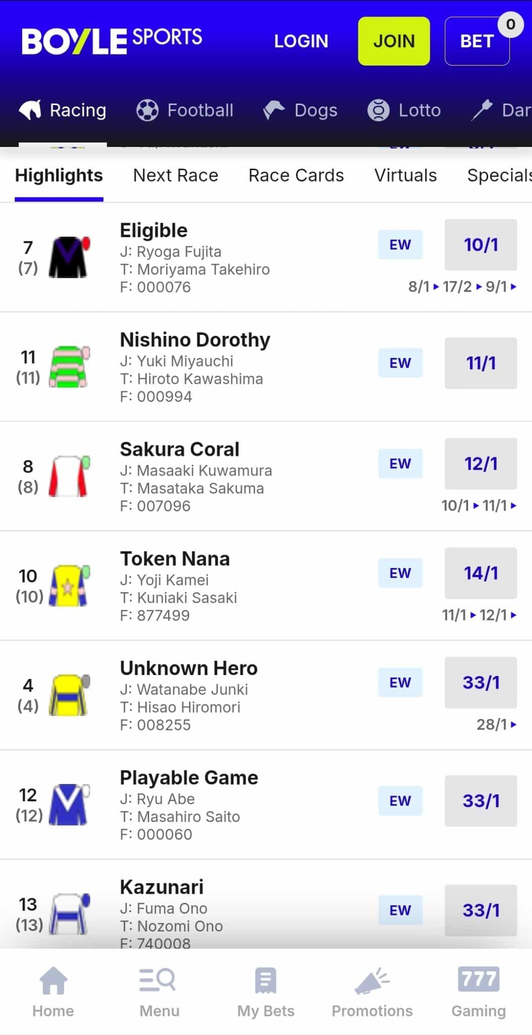 BoyleSports Horse Racing Betting App