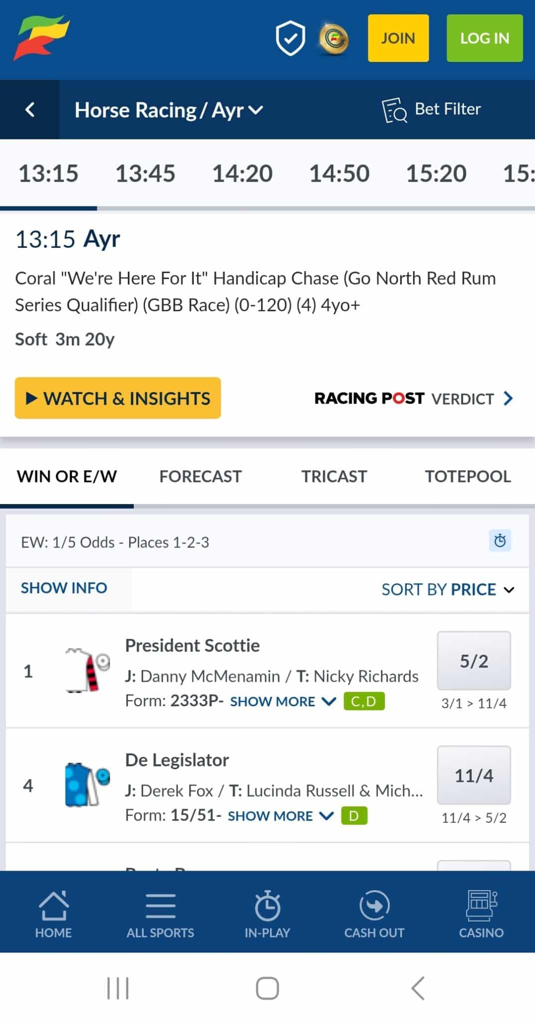 Coral Horse Racing Betting App