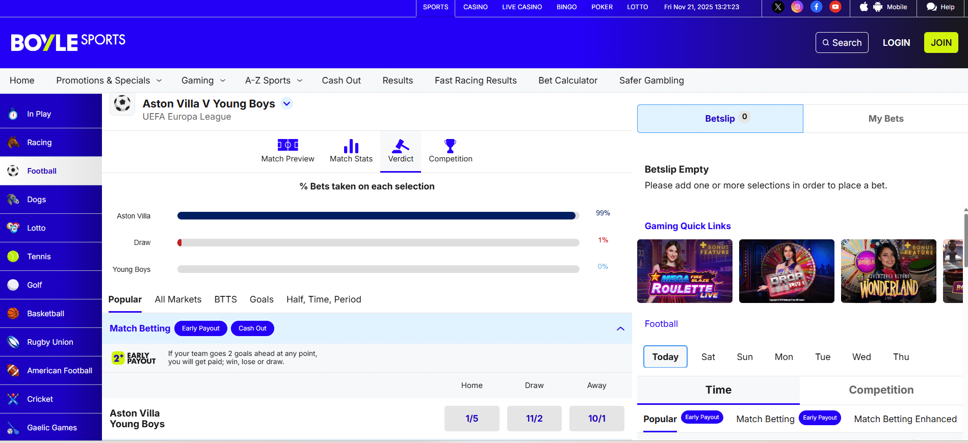 Europa League Stats and Standings at BoyleSports