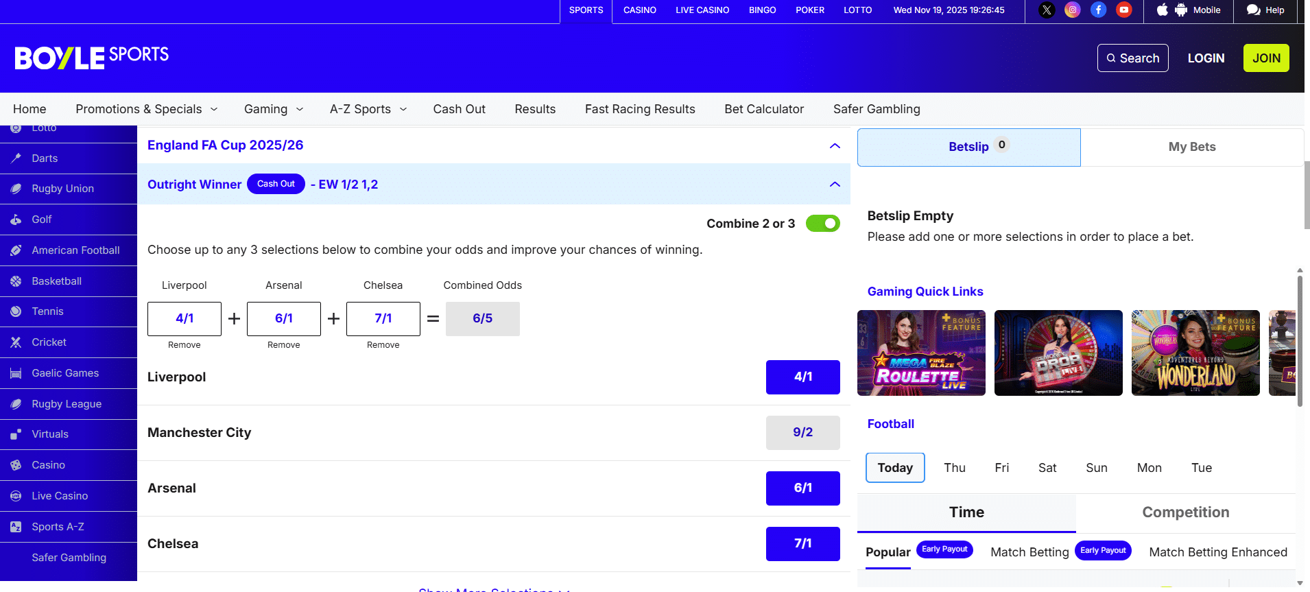 FA Cup Betting Features at BoyleSports