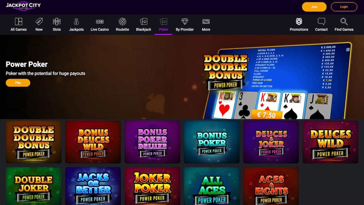 Jackpot City Casino Poker Review