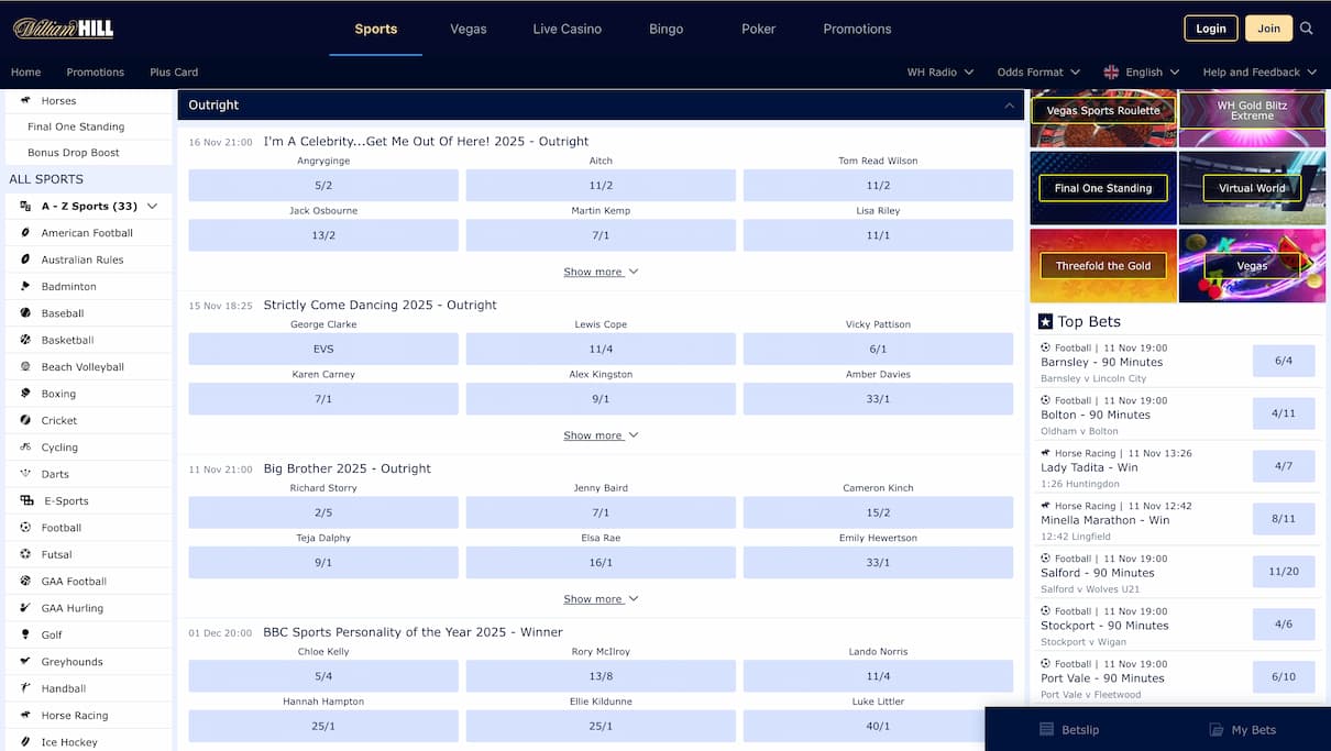 William Hill Eurovision Betting Site